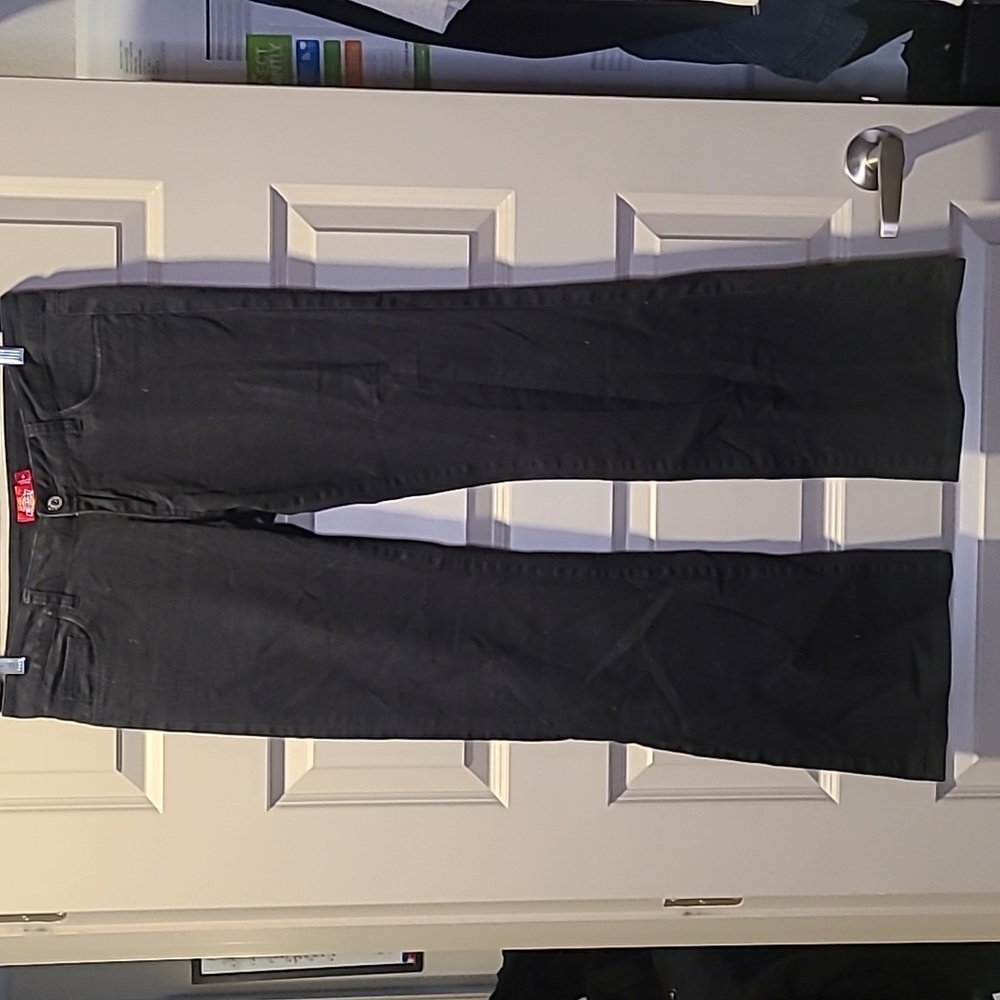 Y2k black stretchy ultra low rise flare leg dickies